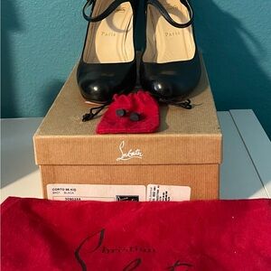 Christian Louboutin Mary Jane Black Leather Heels